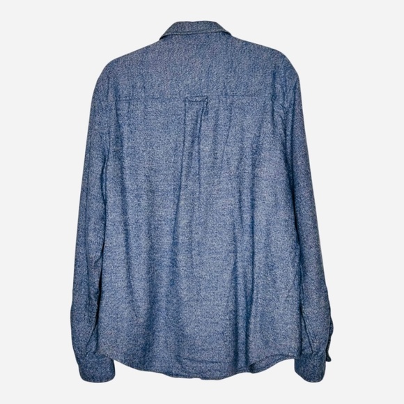 Outerknown Transitional Flannel Organic Cotton Blue Chambray Shirt M - Picture 2 of 7